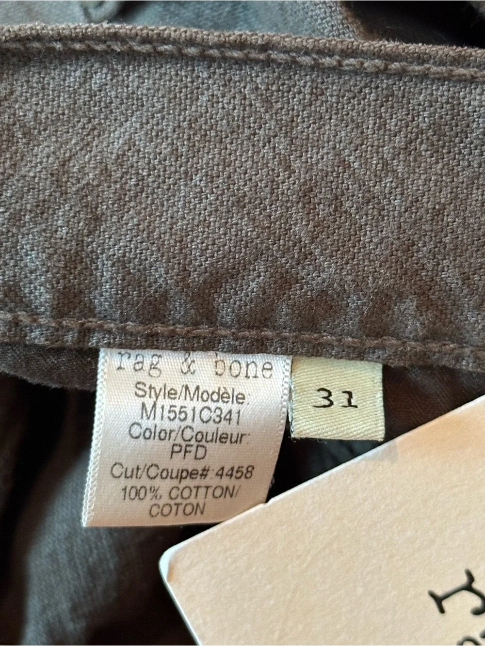 Rag & Bone RB15X Slim Straight Fatigue Canvas Pants 31 NWT Tailored Workwear